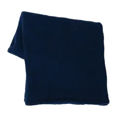 Crochet 50" x 60" Fringe Throw Blanket Navy