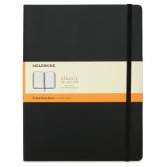 Moleskine Classic Hardcover Notebook - Black, Ruled, 9-3/4" x 7-1/2"