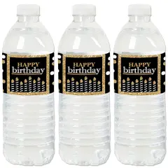 Big Dot of Happiness Adult Happy Birthday - Gold - Birthday Party Water Bottle Sticker Labels - Set of 20