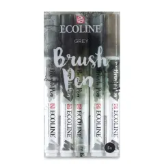 Royal Talens Ecoline Brush Marker Set - Grey Tones, Set of 5