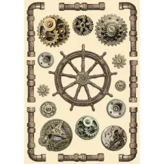 Rudder & Pipes Colored Wooden Shapes - Songs Of The Sea - Stamperia