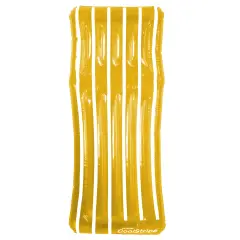 Swim Central Inflatable Transparent Cool Stripe Swimming Pool Mattress - 72" - Yellow and White