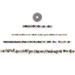 Indian Agate Natural Gemstone Beads Collection Value Pack