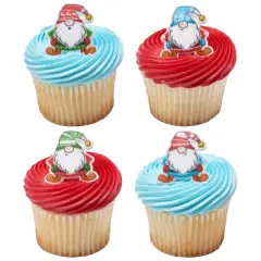 Holiday Gnomes Cupcake Rings, 12ct