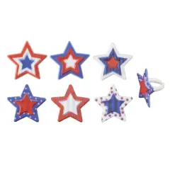 Printed Star Assortment Cupcake Rings, 12ct