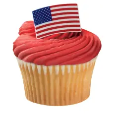 American Flag Cupcake Rings, 12ct