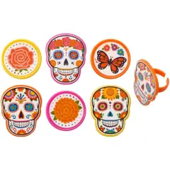 D&iacute;a de los Muertos Assortment Cupcake Rings, 12ct