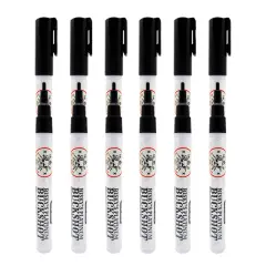 Risky's Tools of the Trade Platinum 1mm Buckshot 6 Pack of Black Paint Pens for Graffiti and Fine Art