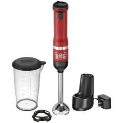 BLACK+DECKER Kitchen Wand Blender Kit, Red (BCKM1011K06)