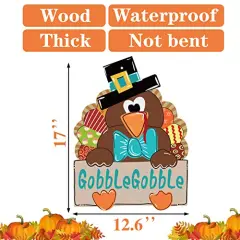 Thanksgiving Wooden Door Decor Thanksgiving Wreath for Front Door Turkey Door Hanger Thanksgiving Door Hanger Gobble Gobble Sign Thanksgiving Door Wreath Thanksgiving Party Decorations