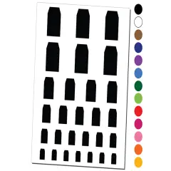 Gift Tag Shape Solid Temporary Tattoo Water Resistant Fake Body Art Set Collection Hot Pink