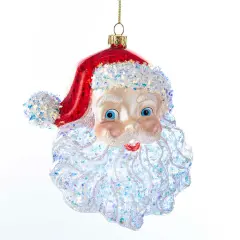 5" Glass Santa Head Ornament | Classic Christmas Tree Decoration
