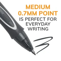 BIC Gelocity Quick Dry Black Gel Pens, Medium Point (0.7mm), 48-Count Pack, Retractable Gel Pens With Comfortable Full Grip