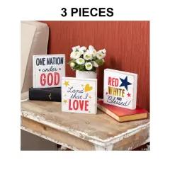 Religious Patriotic Tabletop Signs &ndash; 3 Pc.