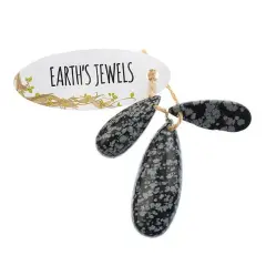 Earth's Jewels Semi-Precious Natural Snowflake Teardrop Pendants, 3pcs