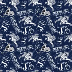 Sykel Enterprises-Jackson State University Cotton Fabric-Jackson State Tigers Tone On Tone Cotton Quilting Fabric