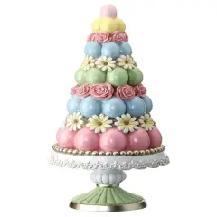 14.25" Pastel Easter Egg Topiary Tree &ndash; Decorative Spring Centerpiece with Flowers