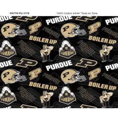 Sykel Enterprises-Purdue University Cotton Fabric-Purdue Boilermakers Tone On Tone Cotton Quilting Fabric