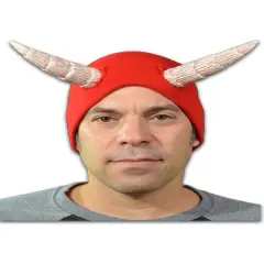 Devils Horns With Red Beanie Hat Costume Accessory