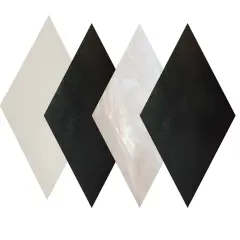 Wissmach 4 Sheet Black & White Variety Stained Glass and Mosaic Glass