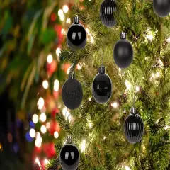 Kitcheniva Shatterproof Christmas Balls 60 Pcs Black