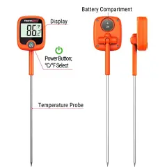 Candy Thermometer with Pot Clip, Instant Read Meat Analog Thermometer with LCD, Cooking Oil Thermometer Deep Frying Thermometer for Candy Maple Syrup Grease Cheese Sugar Brewing Making