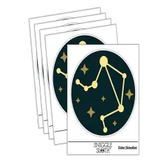 Libra Zodiac Star Constellations Waterproof Vinyl Phone Tablet Laptop Water Bottle Sticker Set - 5 Pack