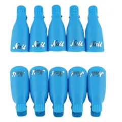 Kitcheniva Silicone UV Gel Polish Remover Wrap Soak Off Cap Clip Nail Art Tool Blue-10 pcs