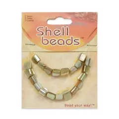 6 Packs of Tinted Shell Nugget Beads - Natural - 21 pcs.