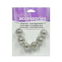 6 Packs of Filigree Metal Beads Pack of 6