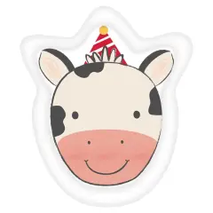 Barnyard Birthday Cow 7" Shaped Plates, 8ct