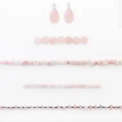 Rose Quartz Natural Gemstone Beads and Pendants Value Pack A