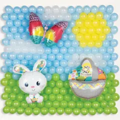 Easter Bunny Latex & Foil Balloon Back Drop Kit