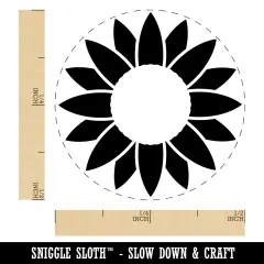 Summer Sunflower Monogram Center Self-Inking Rubber Stamp Ink Stamper for Stamping Crafting Planners Orange