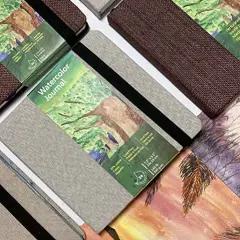 Square Watercolor Journal, 5.5x5.5&rdquo;, 140 LB, 300 GSM, Cotton Paper, Cold Press, 24 Sheets, 48 Pages, Watercolor Paper Sketch Books for Use As Mix Media Pad On The Go