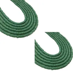 Kitcheniva 6mm Heishi Beads Clay Disc Flat Vinyl DIY Jewelry 10 Strands Green