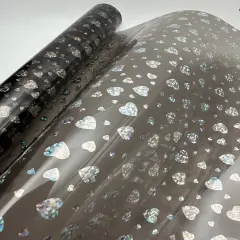 Black Holographic Heart Clear Vinyl