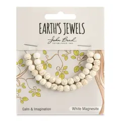 Earth's Jewels Semi-Precious 6mm White Magnesite Reconstructed Turquoise Round Beads