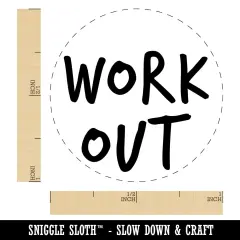 Work Out Fun Text Self-Inking Rubber Stamp for Stamping Crafting Planners Lime Green