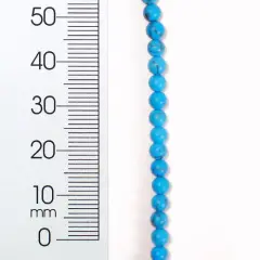 6 Packs of Syn Turquoise 4mm Round Beads 8" Strand