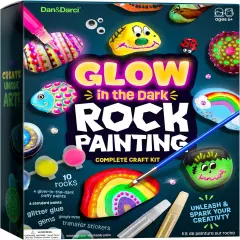 Kids Rock Painting Kit - Glow in The Dark - Arts & Crafts Gifts for Boys and Girls Ages 4-12