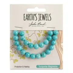 Earth's Jewels Semi-Precious Turquoise Howlite Natural Round Beads, 8mm
