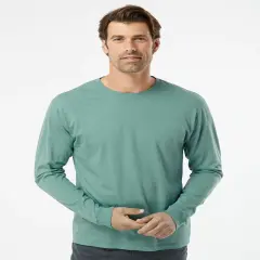 SoftShirts&reg; Organic Slim Fit Crewneck Long Sleeve T-Shirt Pine