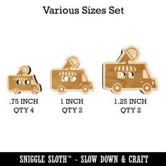 Ice Cream Truck Wood Buttons for Sewing Knitting Crochet DIY Craft