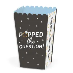 Big Dot of Happiness Just Engaged - Black and White - Engagement Party Favor Popcorn Treat Boxes - Set of 12
