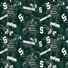 Sykel Enterprises-Michigan State University Cotton Fabric-Michigan State Spartans Splatter Cotton Quilting Fabric