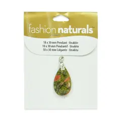 6 Packs of 30mm x 18mm Unakite Drop Pendant - BD51390