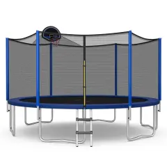 Outdoor Recreational Trampoline with Enclosure Net