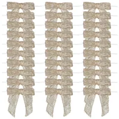 7Rainbows 30pcs Boutique 2.5" Burlap Ribbon Bows Craft Twist Tie Bows for Tying Up Packages Gift Wrapping Christmas Tree