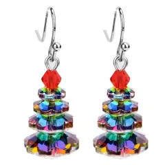 Kitcheniva Colorful Crystal Christmas Tree Earrings Dangle